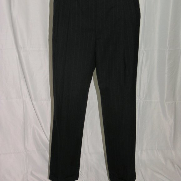Gieves & Hawkes Henry Vintage Dark Blue Striped Two Button Suit 42R - Picture 10 of 13